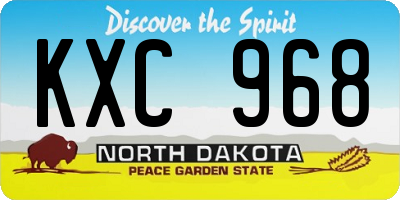 ND license plate KXC968