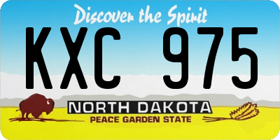ND license plate KXC975