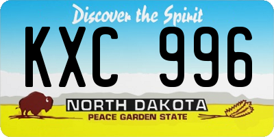 ND license plate KXC996