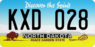 ND license plate KXD028