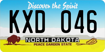 ND license plate KXD046