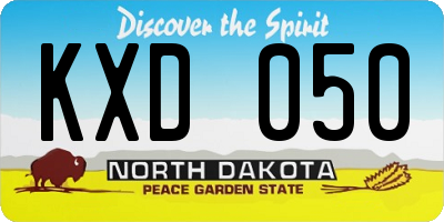 ND license plate KXD050