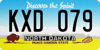ND license plate KXD079