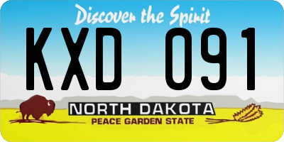 ND license plate KXD091