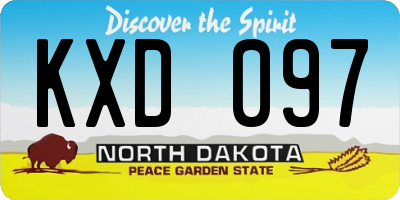 ND license plate KXD097