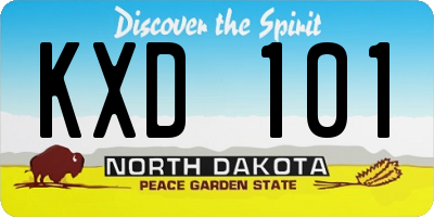 ND license plate KXD101