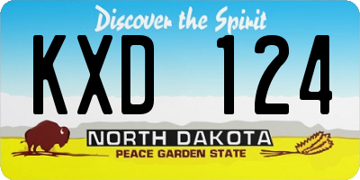 ND license plate KXD124