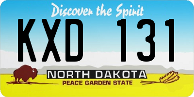 ND license plate KXD131