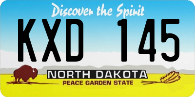 ND license plate KXD145