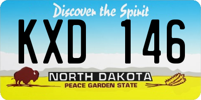 ND license plate KXD146