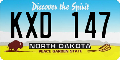 ND license plate KXD147