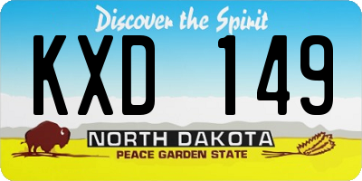 ND license plate KXD149
