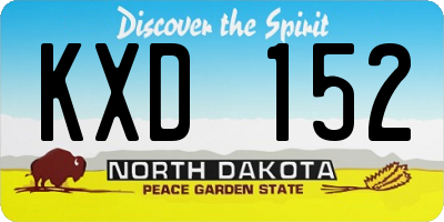 ND license plate KXD152