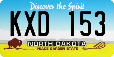 ND license plate KXD153