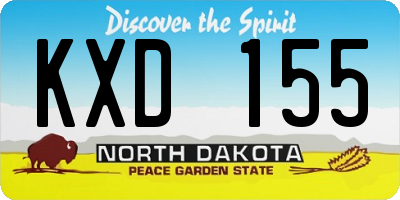 ND license plate KXD155