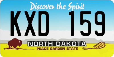 ND license plate KXD159