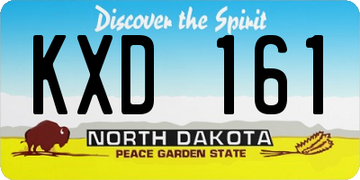 ND license plate KXD161