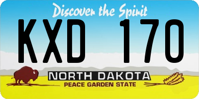 ND license plate KXD170