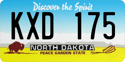 ND license plate KXD175