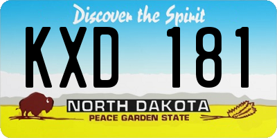 ND license plate KXD181