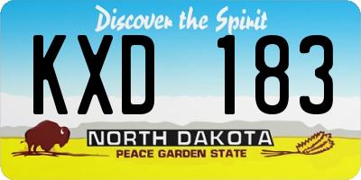 ND license plate KXD183
