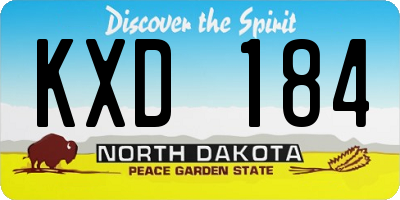 ND license plate KXD184