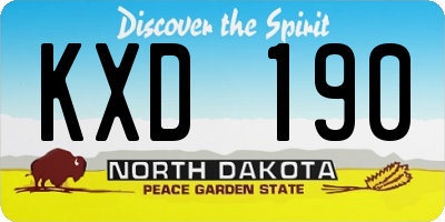 ND license plate KXD190