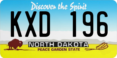 ND license plate KXD196