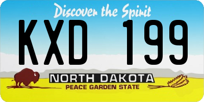 ND license plate KXD199