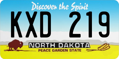 ND license plate KXD219
