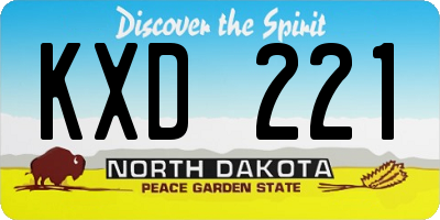 ND license plate KXD221