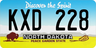 ND license plate KXD228