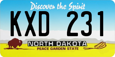 ND license plate KXD231