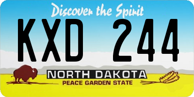 ND license plate KXD244