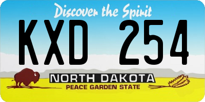 ND license plate KXD254