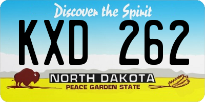 ND license plate KXD262