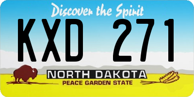 ND license plate KXD271