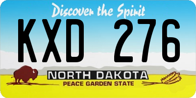 ND license plate KXD276