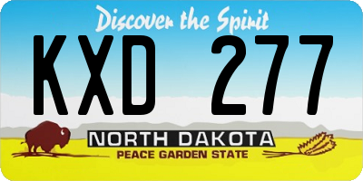 ND license plate KXD277