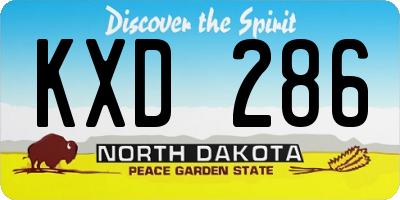 ND license plate KXD286
