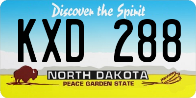 ND license plate KXD288
