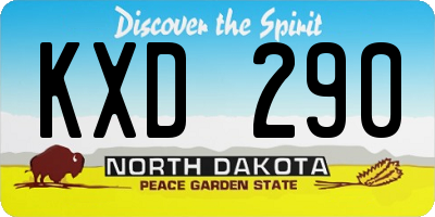 ND license plate KXD290