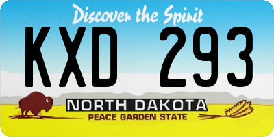ND license plate KXD293