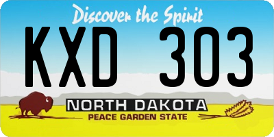ND license plate KXD303