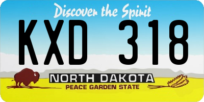 ND license plate KXD318
