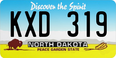ND license plate KXD319