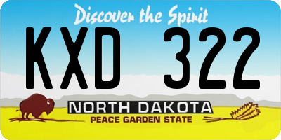 ND license plate KXD322