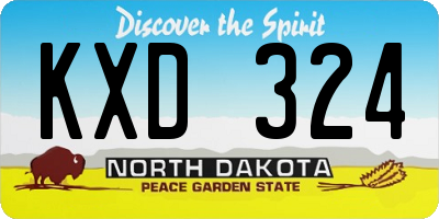 ND license plate KXD324