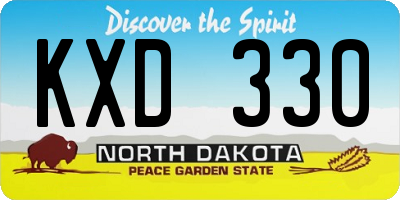 ND license plate KXD330