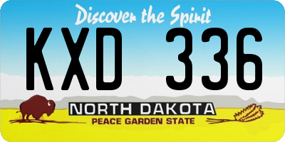 ND license plate KXD336